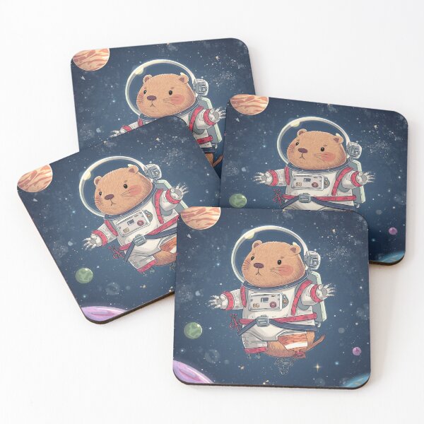 Item preview, Astronaut Capybara Space Sticker designed and sold by ModernMoodCo.