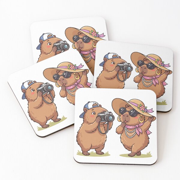Item preview, Cute Capybara Couple Fashion Photography Kawaii designed and sold by Sovira Studio .