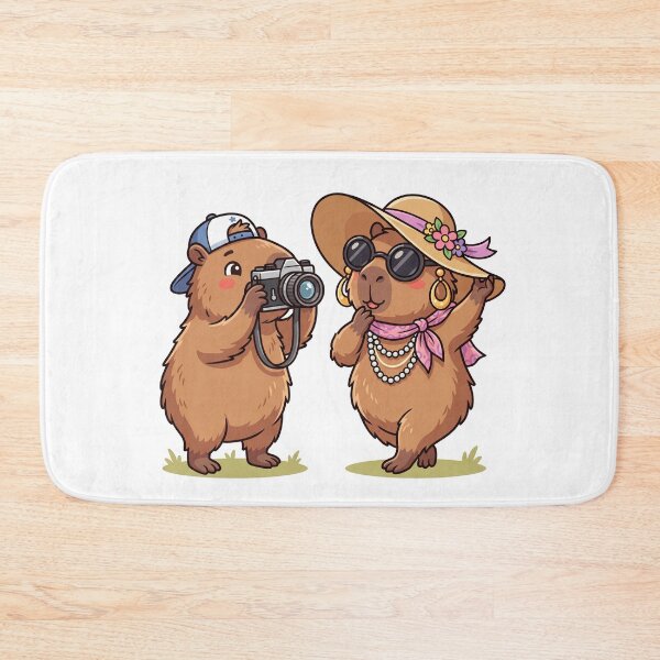 Item preview, Cute Capybara Couple Fashion Photography Kawaii designed and sold by Sovira Studio .