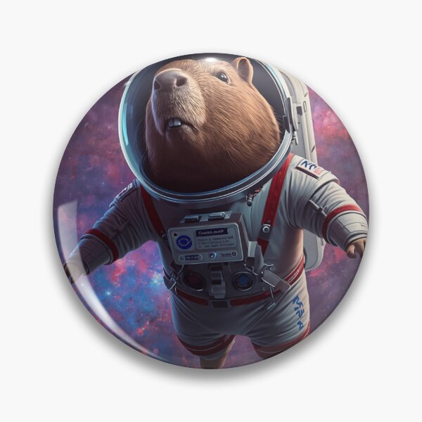Item preview, Astronaut Capybara Space Sticker designed and sold by ModernMoodCo.