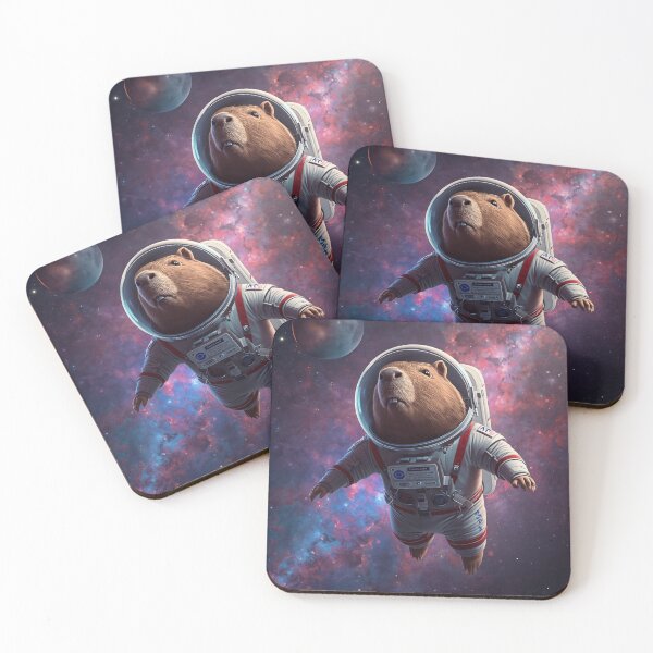 Item preview, Astronaut Capybara Space Sticker designed and sold by ModernMoodCo.