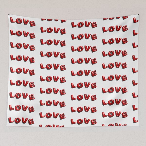 Item preview, Red 3D Love Bubble Typography designed and sold by BetweenForms.