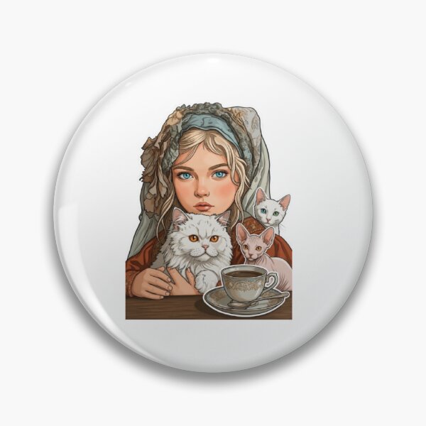 Item preview, Cozy Cat Lover Illustration with Vintage Tea Aesthetic Sticker Design designed and sold by PrintforDesign.