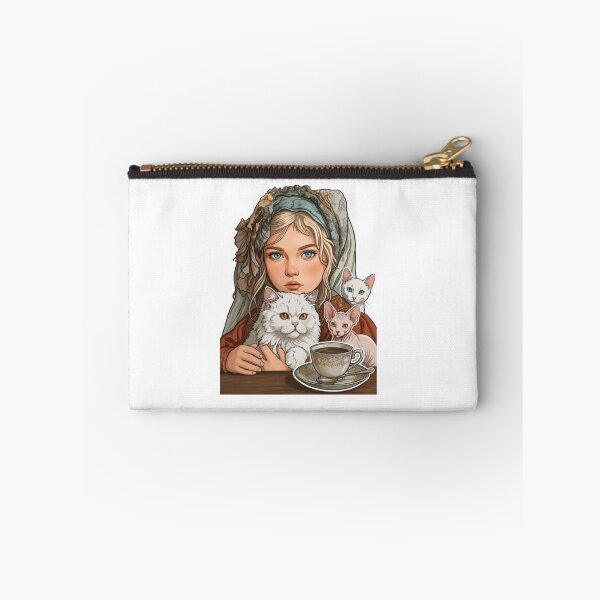 Item preview, Cozy Cat Lover Illustration with Vintage Tea Aesthetic Sticker Design designed and sold by PrintforDesign.