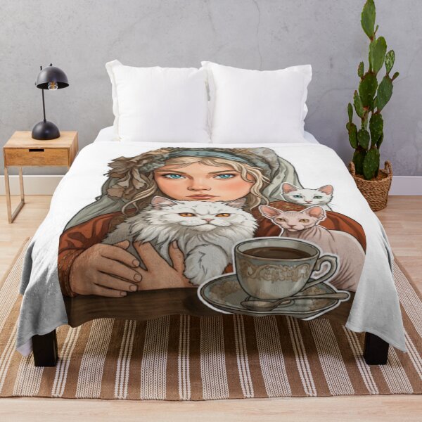 Item preview, Cozy Cat Lover Illustration with Vintage Tea Aesthetic Sticker Design designed and sold by PrintforDesign.