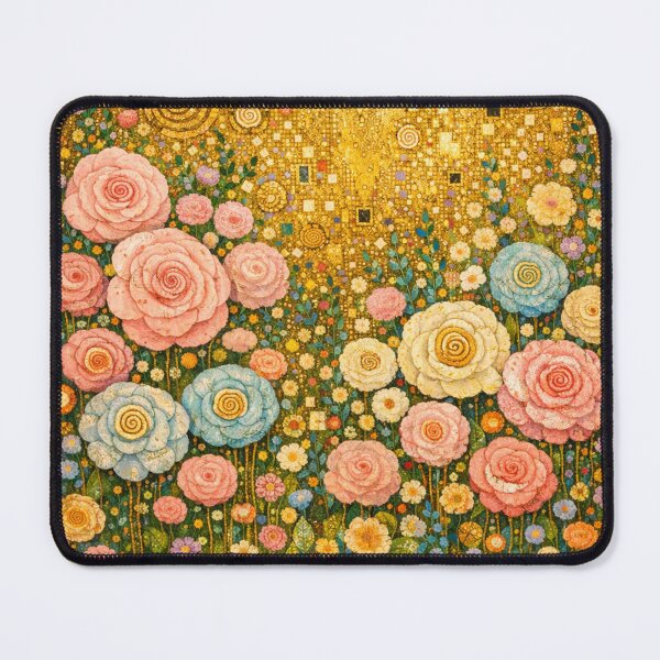 Item preview, Golden Klimt Style Rose Garden Art designed and sold by Owcomm.