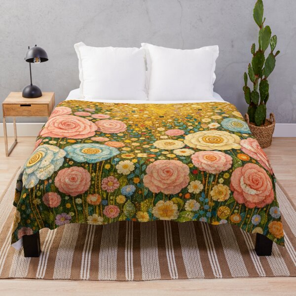 Item preview, Golden Klimt Style Rose Garden Art designed and sold by Owcomm.