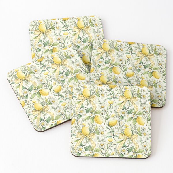 Item preview, Lemon Daisy Bow Cottagecore Pattern designed and sold by Petal & Pattern Co.