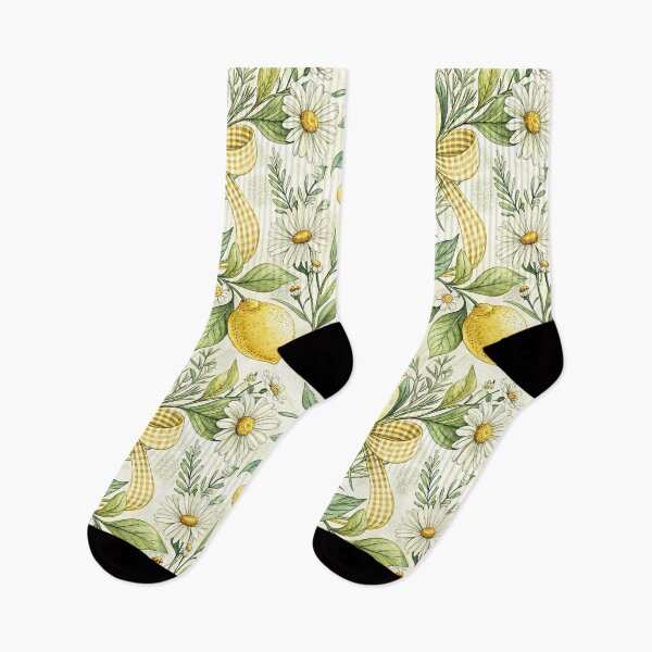 Item preview, Lemon Daisy Bow Cottagecore Pattern designed and sold by Petal & Pattern Co.