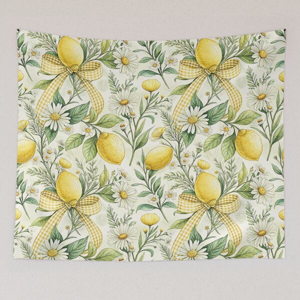 Item preview, Lemon Daisy Bow Cottagecore Pattern designed and sold by Storybook Botanica.
