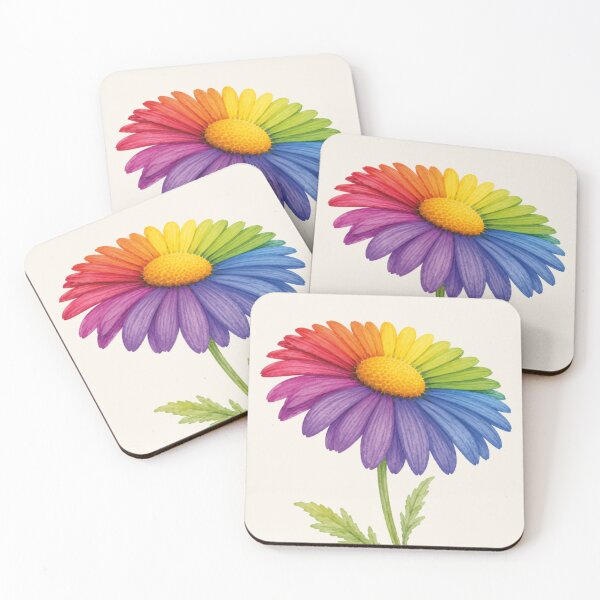 Item preview, Rainbow Daisy Flower designed and sold by MoxisWatercolor.