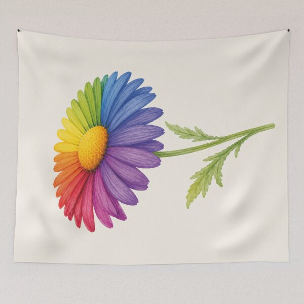 Item preview, Rainbow Daisy Flower designed and sold by MoxisWatercolor.