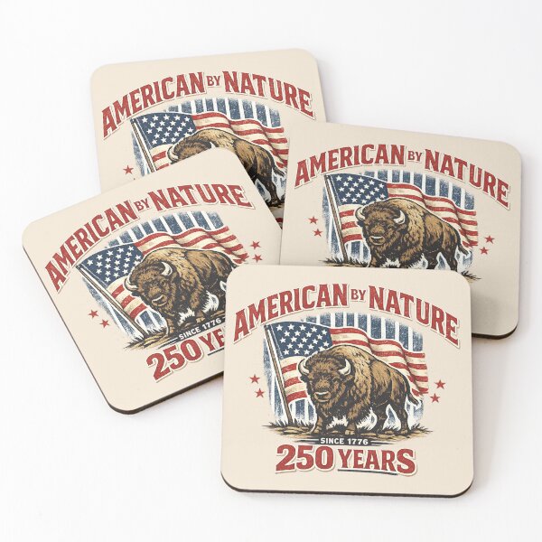 Item preview, American By Nature Bison Flag Shirt  America 250 Tee designed and sold by POD DYNASTY | Original Print On Demand T-Shirt Graphics.