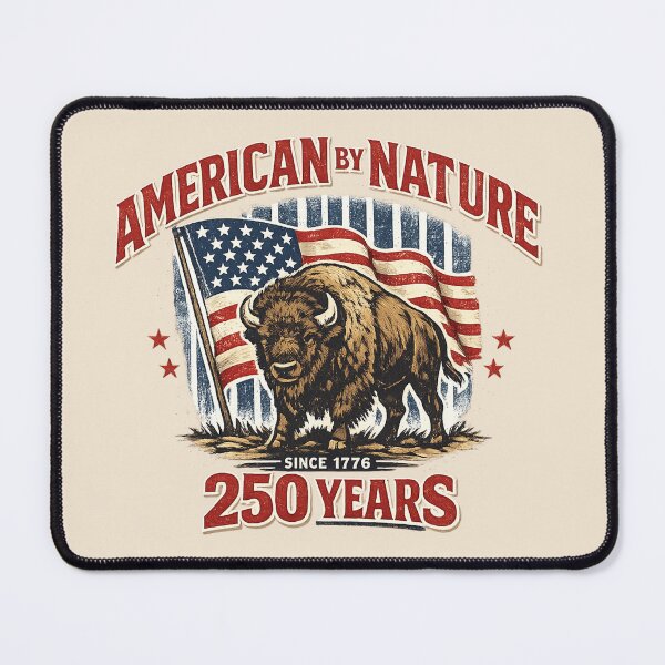 Item preview, American By Nature Bison Flag Shirt America 250 Tee designed and sold by POD DYNASTY.