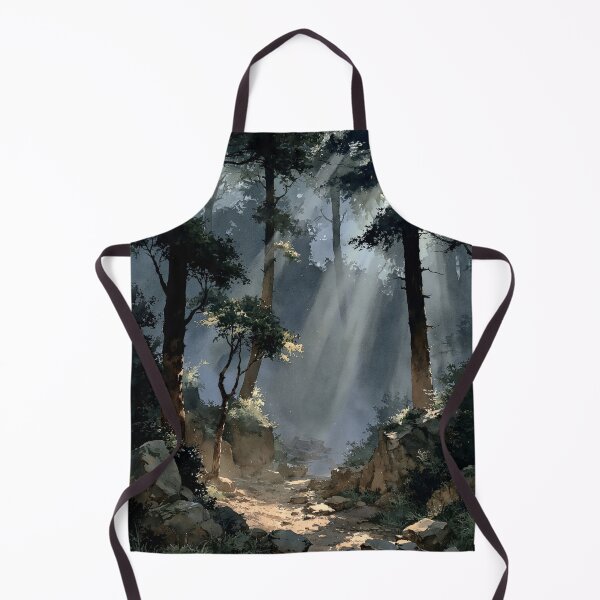 Item preview, God Rays Breaking Through Misty Forest Path - Dramatic Atmospheric Landscape designed and sold by SlowRegardArt.