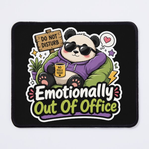 Item preview, Emotionally Out Of Office Panda Sticker designed and sold by PixoNest.