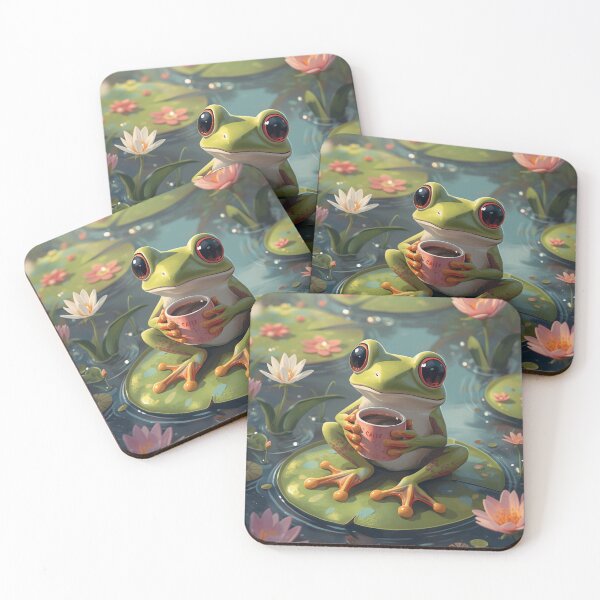 Item preview, Cute Coffee Frog Sticker designed and sold by ModernMoodCo.