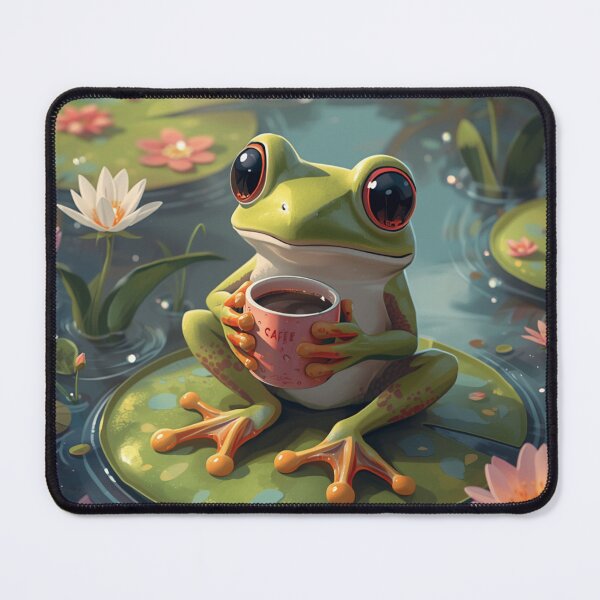 Item preview, Cute Coffee Frog Sticker designed and sold by ModernMoodCo.