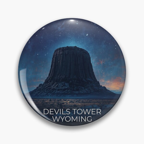 Item preview, Devils Tower Under the Stars | Wyoming Night Sky Landmark Art designed and sold by SimplyJasper.