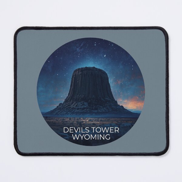 Item preview, Devils Tower Under the Stars | Wyoming Night Sky Landmark Art designed and sold by SimplyJasper.