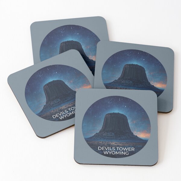 Item preview, Devils Tower Under the Stars | Wyoming Night Sky Landmark Art designed and sold by SimplyJasper.