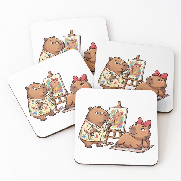 Item preview, Cute Capybara Artist Painting Kawaii Art Studio designed and sold by Sovira Studio .