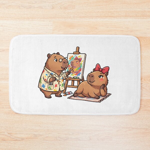 Item preview, Cute Capybara Artist Painting Kawaii Art Studio designed and sold by Sovira Studio .