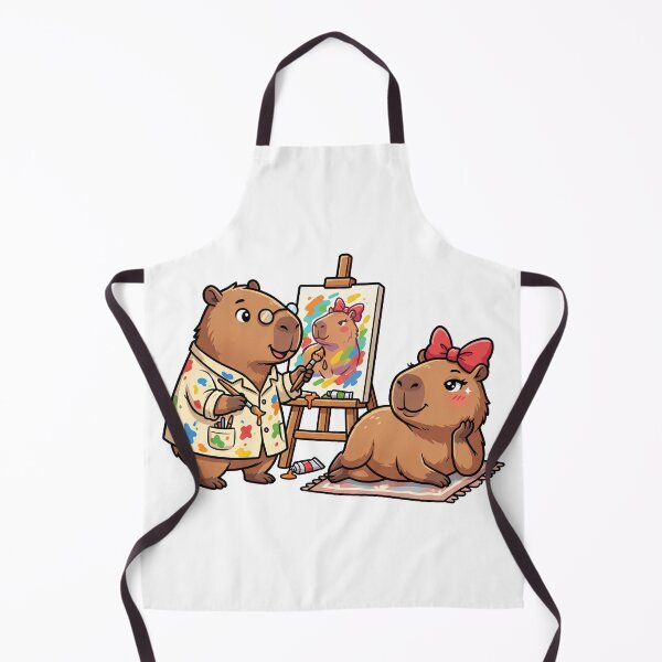 Item preview, Cute Capybara Artist Painting Kawaii Art Studio designed and sold by Sovira Studio .
