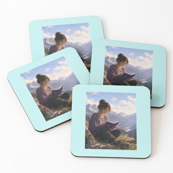 Item preview, Mountain Journaling Girl – Cozy Wanderlust Aesthetic designed and sold by NeerPrema.