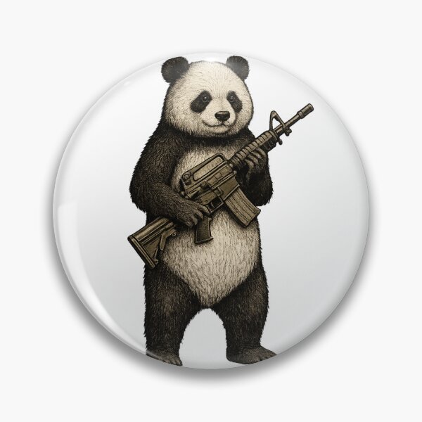 Artikelvorschau, Tactical Panda Vintage Engraving Art | Armed Panda Bear Illustration Sticker & T-Shirt Design entworfen und verkauft von MerchMarketer.