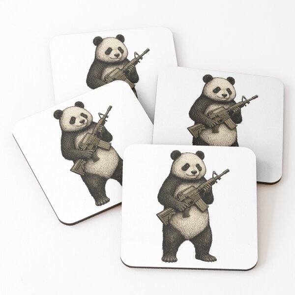 Item preview, Tactical Panda Vintage Engraving Art | Armed Panda Bear Illustration Sticker & T-Shirt Design designed and sold by MerchMarketer.