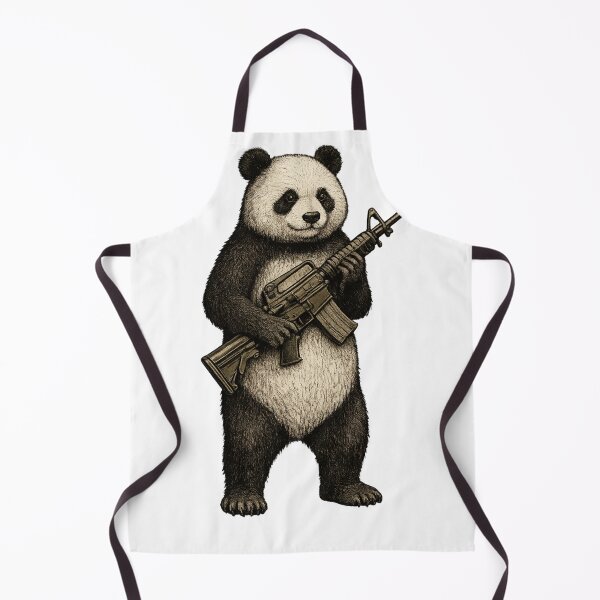 Item preview, Tactical Panda Vintage Engraving Art | Armed Panda Bear Illustration Sticker & T-Shirt Design designed and sold by MerchMarketer.