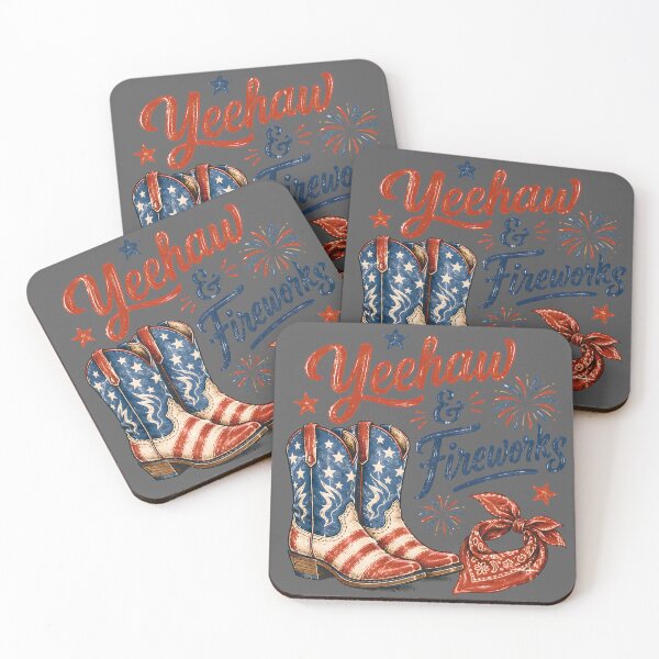 Item preview, Yeehaw And Fireworks Patriotic Cowboy Boots Fourth Of July Graphic designed and sold by Craft Design Alchemy.