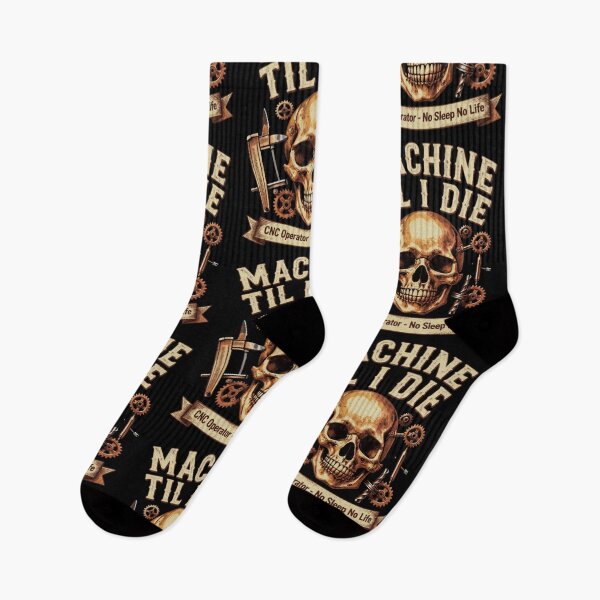 Item preview, Machine Til I Die CNC Machinist Skull Vintage Retro designed and sold by LabCore.