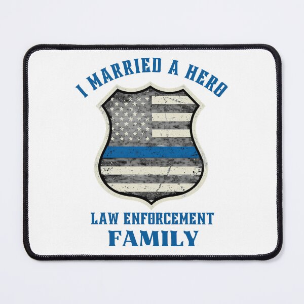 Item preview, I Married a Hero — Thin Blue Line Law Enforcement Family Shirt designed and sold by Standard Issue.