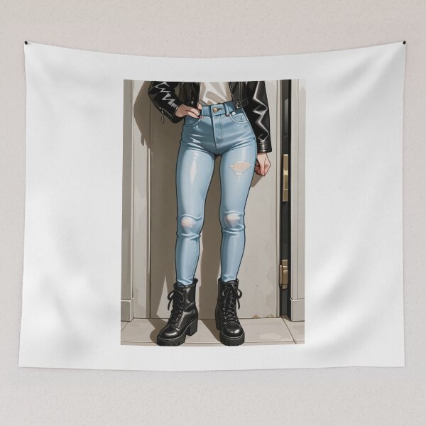Item preview, Fashion - Man in Black Leather Jacket Slim Jeans Streetwear Anime Variant 5 designed and sold by AnimeShin.