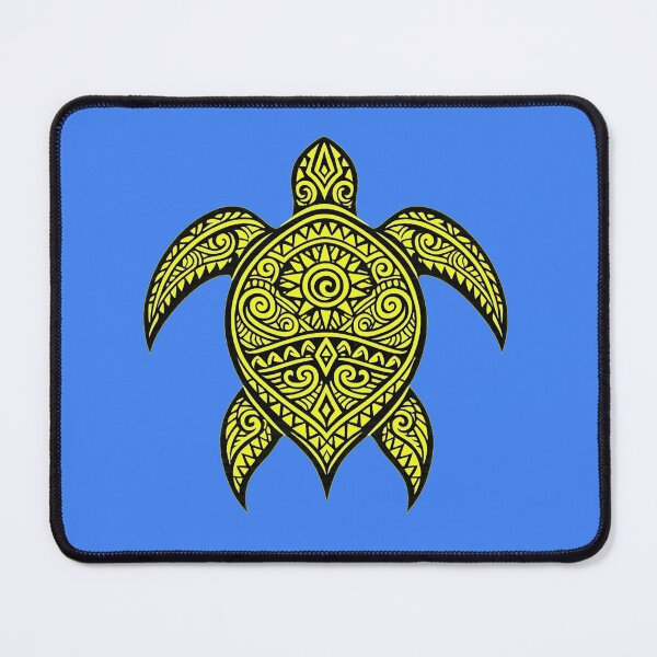 Item preview, Polynesian‑influenced sea turtle in yellow designed and sold by shorethings.