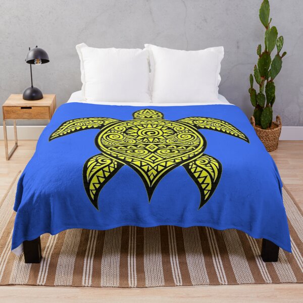Item preview, Polynesian‑influenced sea turtle in yellow designed and sold by shorethings.