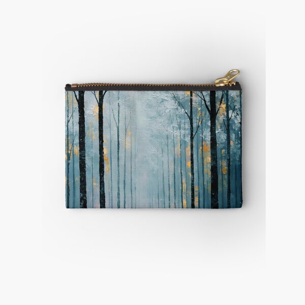 Item preview, Snowy Misty Birch Forest with Golden Accents - Serene Winter Landscape designed and sold by SlowRegardArt.