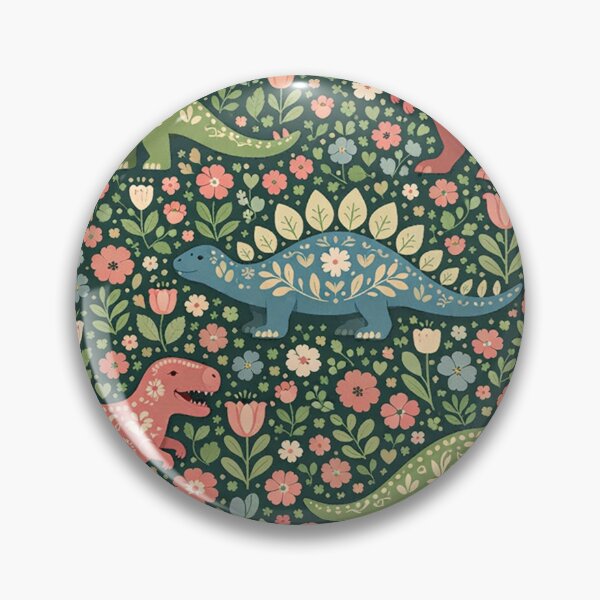 Item preview, Floral Dinosaurs Pattern Folk Art Illustration designed and sold by Owcomm.
