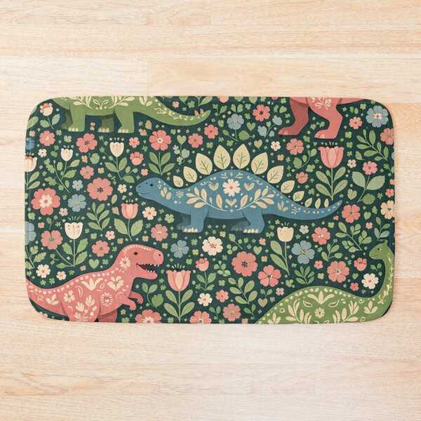 Item preview, Floral Dinosaurs Pattern Folk Art Illustration designed and sold by Owcomm.