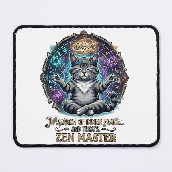 Item preview, Funny Yoga Cat Zen Master Meditation Inner Peace Treats designed and sold by OnikaD art.
