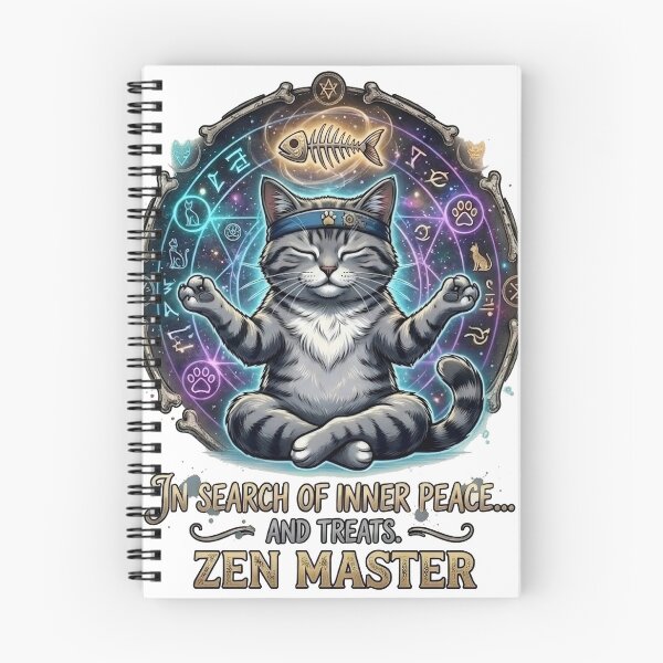 Item preview, Funny Yoga Cat Zen Master Meditation Inner Peace Treats designed and sold by OnikaD art.