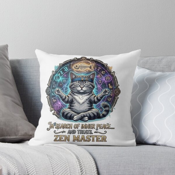 Item preview, Funny Yoga Cat Zen Master Meditation Inner Peace Treats designed and sold by OnikaD art.