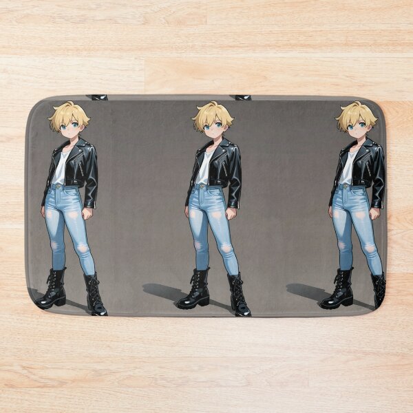 Item preview, Fashion - Man in Black Leather Jacket Slim Jeans Streetwear Anime Variant 6 designed and sold by AnimeShin.