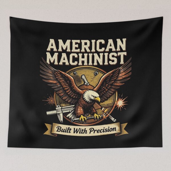 Item preview, American Machinist CNC Operator Eagle USA Flag Vintage designed and sold by LabCore.