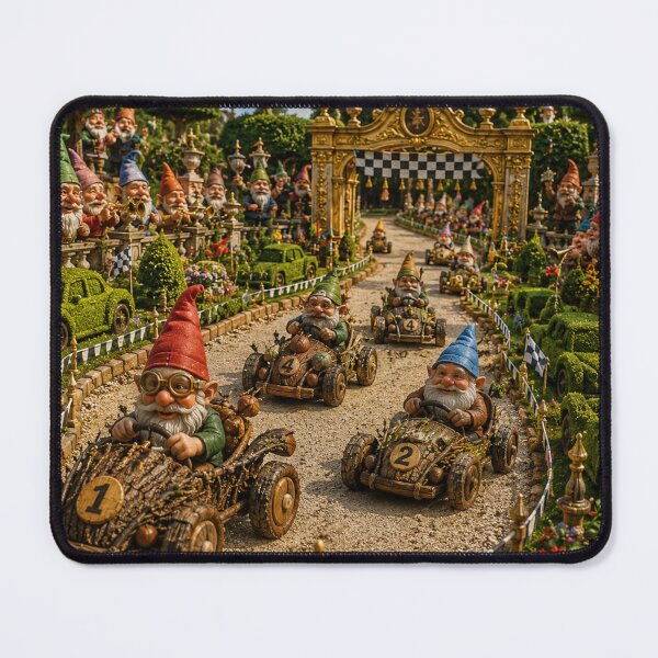 Item preview, The Gnomish Grand Prix – Whimsical Baroque Garden Racetrack designed and sold by InnerwayStudio.