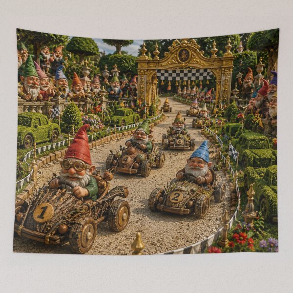 Item preview, The Gnomish Grand Prix – Whimsical Baroque Garden Racetrack designed and sold by InnerwayStudio.