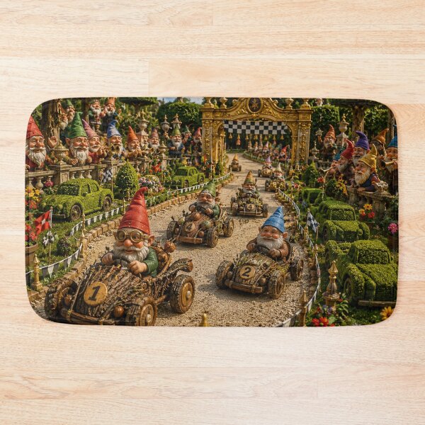 Item preview, The Gnomish Grand Prix – Whimsical Baroque Garden Racetrack designed and sold by InnerwayStudio.