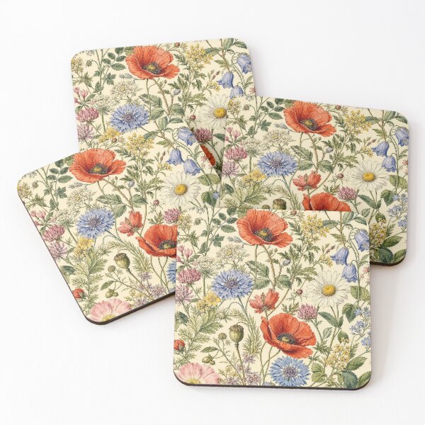 Item preview, Vintage Wildflower Meadow Botanical Field Guide Pattern designed and sold by NuvoraNest.
